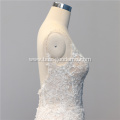 Luxury Champagne Colored Sexy Flare Crystal Lace Bridal Gown Sleeveless Beaded Mermaid Wedding Dress